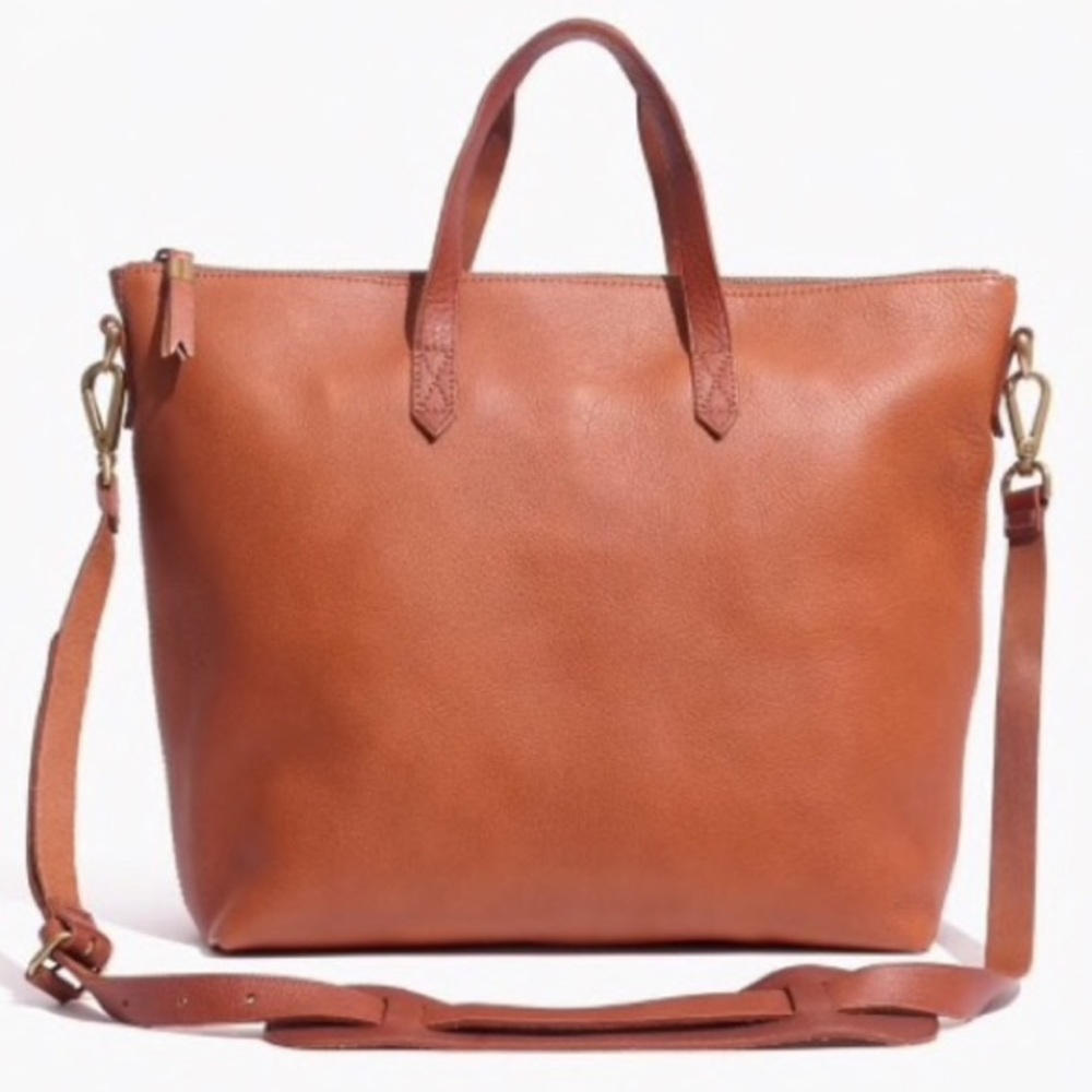 Madewell Transport Satchel Zip-Top Cognac